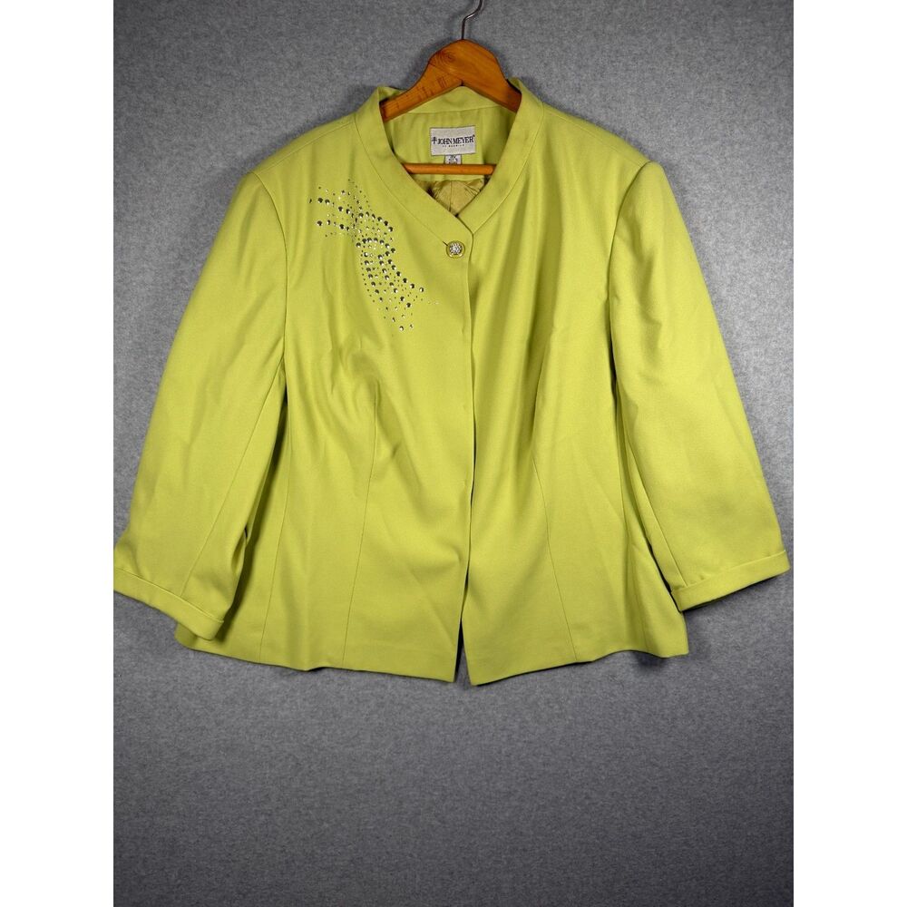 John Meyer of Norwich Women's 28W Lime Rhinestone 2 Piece Skirt Suit 3920